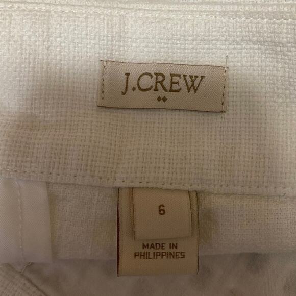 J.Crew White Eyelet Embroidered High Waisted Side Zip Mini Casual Shorts Size 6 - Picture 4 of 5